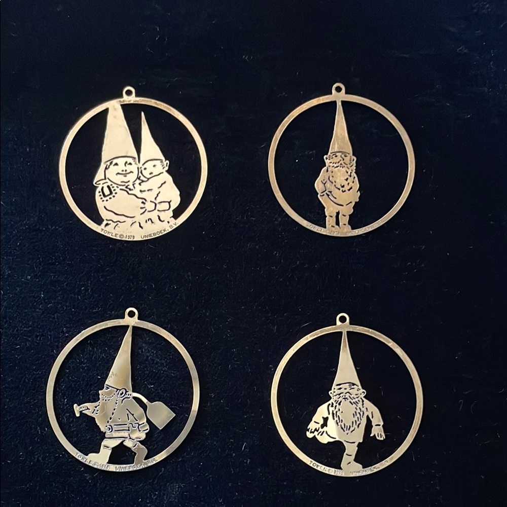 Set of Four Gnomes Towle Silversmiths  Ornaments